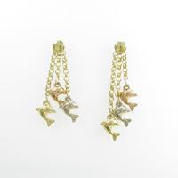 750スリーカラー／K18YG ドルフィン ピアス