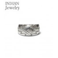 INDIAN JEWELRY ナバホ族アーティストの作品『NAVAJO STAMPED SILVER RING』【アメカジ・ネイティブ】IJ-122