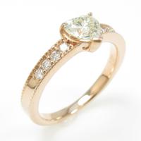 K18PG ダイヤモンドリング 0．500ct・M・SI2・ハートシェイプ