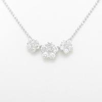 K18WG フラワー ダイヤモンドネックレス10％引き