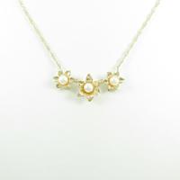 K18YG フラワー アコヤパールネックレス
