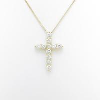 K18YG クロス ダイヤモンドネックレス