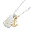 SYMPATHY OF SOUL（シンパシーオブソウル）　Anchor Pendant - K18Yellow Gold + Hallmark Dog Tag - Silver Set Necklace（アンカーペンダント - K18イエローゴールド＋ホールマークドッグタグ - シルバー セットネックレス）