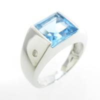 K18WG ブルートパーズリング10％引き