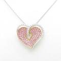 K18WG／K18PG ハート ピンクサファイヤネックレス