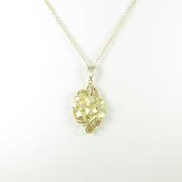 K18YG フラワー ダイヤモンドネックレス