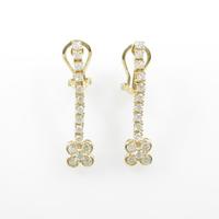 K18YG フラワー ダイヤモンドピアス