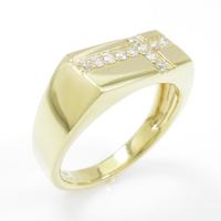 【リメイク】K18YG クロス ダイヤモンドリング