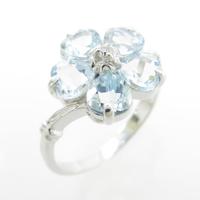 K18WG アクアマリンリング