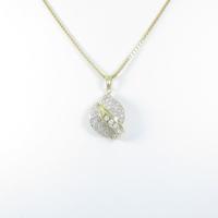 K18YG リーフ ダイヤモンドネックレス