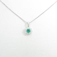 K18WG エメラルドネックレス