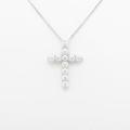 K18WG クロス ダイヤモンドネックレス