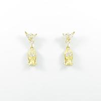 18KYG／K18YG フラワー ダイヤモンドピアス