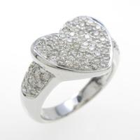 750WG ハート パヴェ ダイヤモンドリング