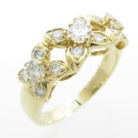 750YG フラワー ダイヤモンドリング20％引き