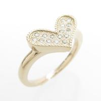 K18PG ハート ダイヤモンドリング