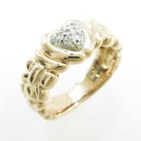 K18PG／PT ハート ダイヤモンドリング