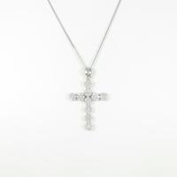 K18WG クロス ダイヤモンドネックレス20％引き