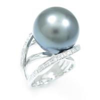 K18WG クロチョウパールリング