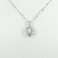 K18WG ダイヤモンドネックレス 0．300ct・E・SI2・マーキスカット30％引き