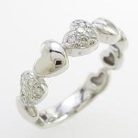 K18WG ハート ダイヤモンドリング