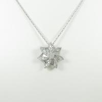 K18WG フラワー ダイヤモンドネックレス10％引き