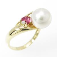 K18YG アコヤパールリング