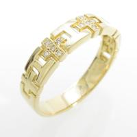 K18YG クロス ダイヤモンドリング