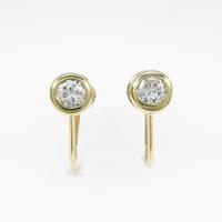 K18YG ソリティア ダイヤモンドイヤリング