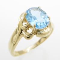 K18YG ブルートパーズリング