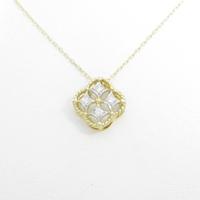 K18YG／PT フラワー ダイヤモンドネックレス