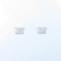 【リメイク】K18WG フラワー ダイヤモンドピアス