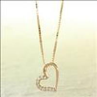 【送料無料】K10ピンクゴールドダイヤモンドハート0.04ｃｔネックレス