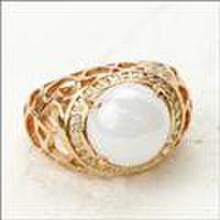 【送料無料】シルバーキュービックジルコニアリング（ピンクゴールド）