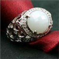 シルバーキュービックジルコニアリング（ミルキィブルー）