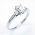 プラチナダイヤモンドリング 0．518ct・I・VS2・エメラルドカット30％引き