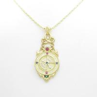 K18YG／PT／750YG コンパス カラーストーンネックレス