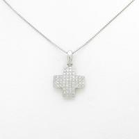 K18WG クロス ダイヤモンドネックレス10％引き