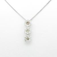 K18WG フラワー ダイヤモンドネックレス