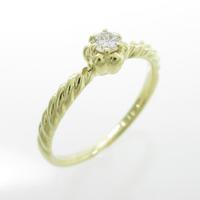 K18YG フラワー ダイヤモンドリング