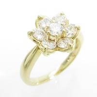 K18YG フラワー ダイヤモンドリング5％引き