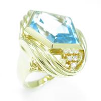 K18YG ブルートパーズリング10％引き