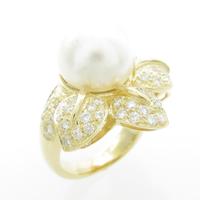 K18YG リーフ シロチョウパールリング