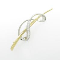 K18YG／PT ダイヤモンドブローチ