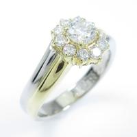 K18YG／PT ダイヤモンドリング