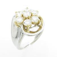 PT／K18YG フラワー ダイヤモンドリング
