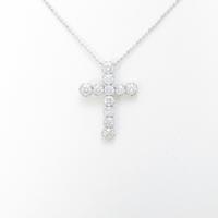 K18WG クロス ダイヤモンドネックレス30％引き