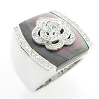 750WG フラワー マザーオブパールリング10％引き