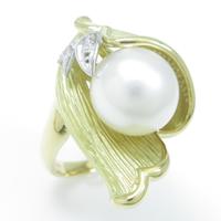 K18YG／PT シロチョウパールリング