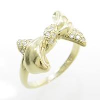 K18YG リボン ダイヤモンドリング